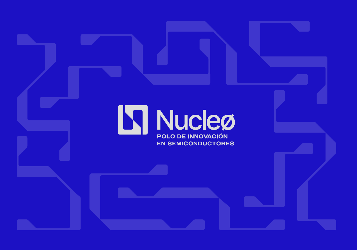 Patrón de circuito integrado Nucleø - Identidad visual del polo de semiconductores de Málaga